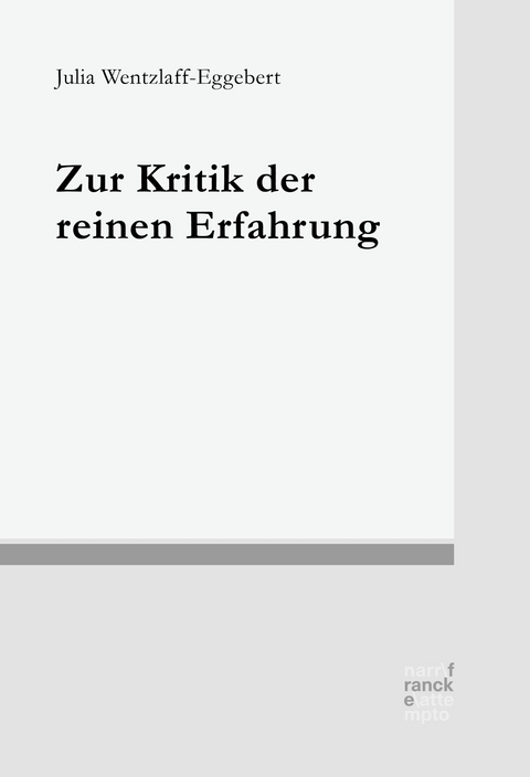 Zur Kritik der reinen Erfahrung - Julia Wentzlaff-Eggebert