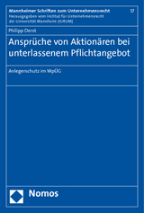 Anspr&uuml;che von Aktion&auml;ren bei unterlassenem Pflichtangebot - Philipp Derst
