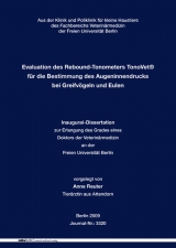 Evaluation des Rebound-Tonometers TonoVet&reg; f&uuml;r die Bestimmung des Augeninnendrucks bei Greifv&ouml;geln und Eulen - Anne Reuter