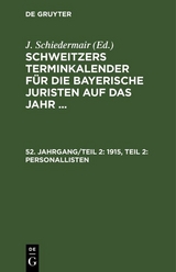 1915, Teil 2: Personallisten - 
