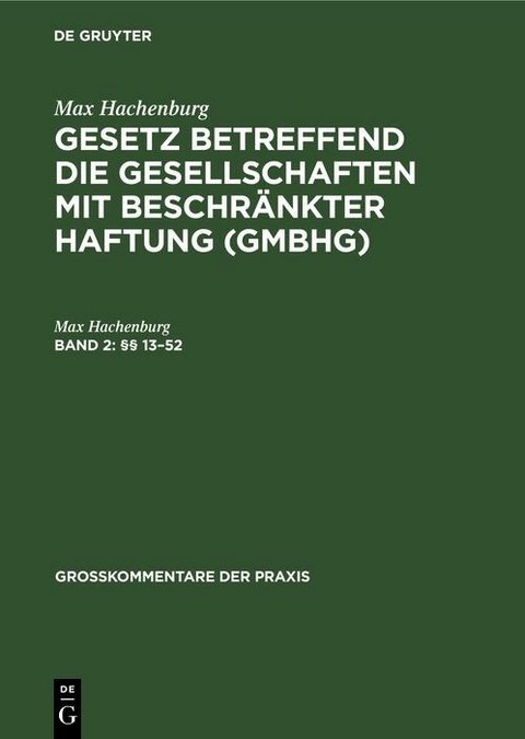 &sect;&sect; 13&ndash;52 - Max Hachenburg