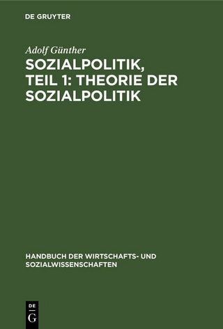 Sozialpolitik, Teil 1: Theorie der sozialpolitik