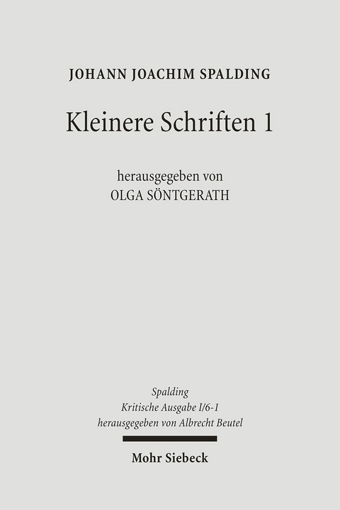 Kritische Ausgabe -  Johann J. Spalding