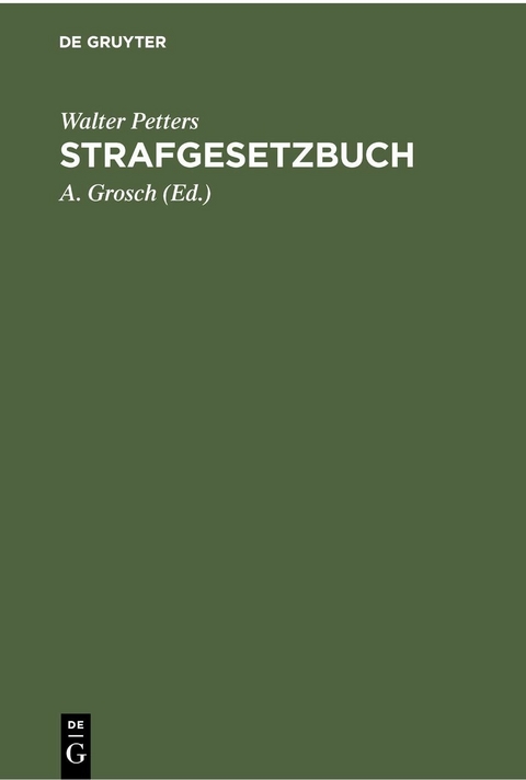 Strafgesetzbuch - Walter Petters