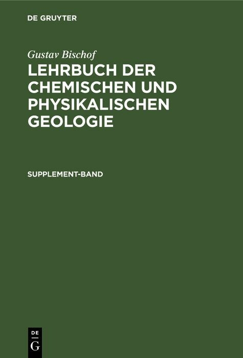 Supplement-Band - Gustav Bischof