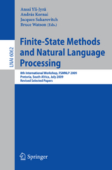 Finite-State Methods and Natural Language Processing - 