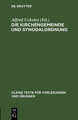 Die Kirchengemeinde und Synodalordnung - 