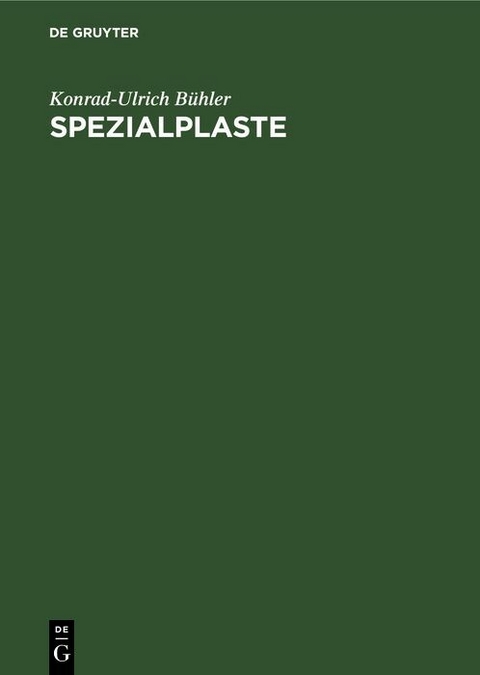 Spezialplaste - Konrad-Ulrich B&uuml;hler