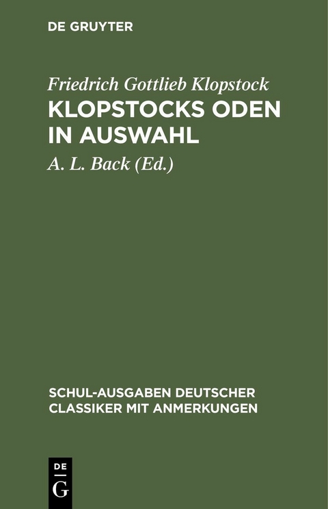 Klopstocks Oden in Auswahl - Friedrich Gottlieb Klopstock
