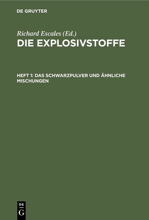 Das Schwarzpulver und &auml;hnliche Mischungen - 
