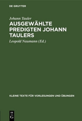 Ausgew&auml;hlte Predigten Johann Taulers - Johann Tauler