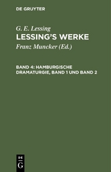 Hamburgische Dramaturgie, Band 1 und Band 2 - G. E. Lessing