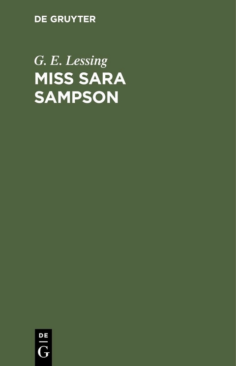 Miss Sara Sampson - G. E. Lessing