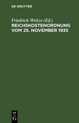 Reichskostenordnung vom 25. November 1935 - 