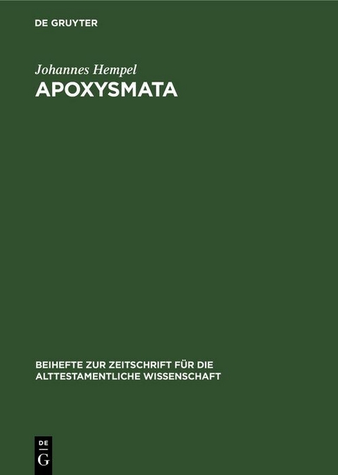 Apoxysmata - Johannes Hempel
