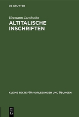 Altitalische Inschriften - Hermann Jacobsohn