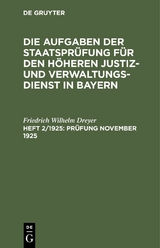 Pr&uuml;fung November 1925