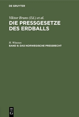 Das norwegische Pre&szlig;recht - H. Winsnes