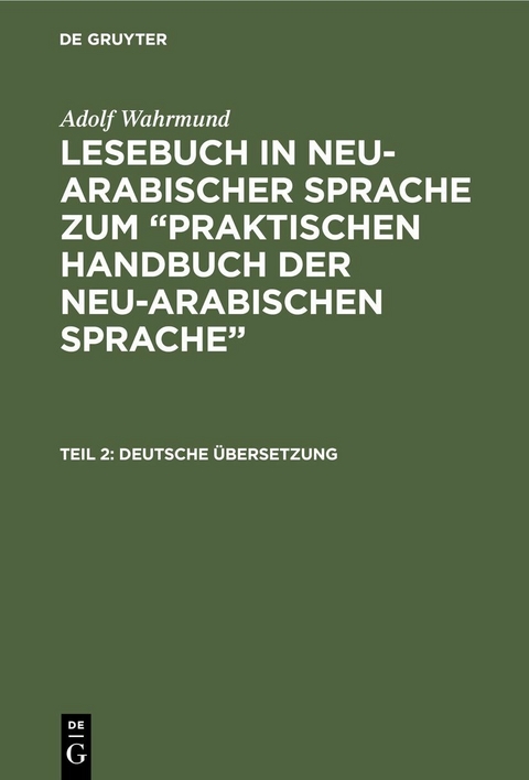 Deutsche &Uuml;bersetzung - Adolf Wahrmund