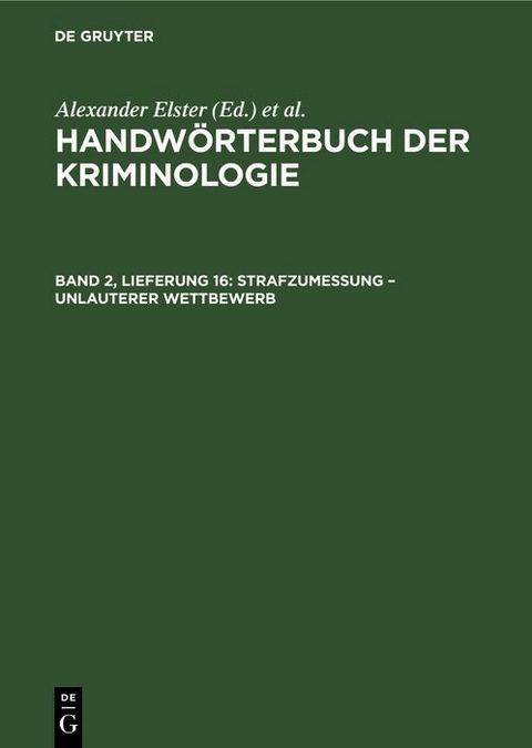 Strafzumessung &ndash; Unlauterer Wettbewerb - 