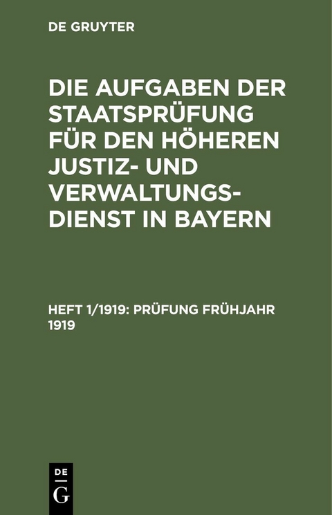 Pr&uuml;fung Fr&uuml;hjahr 1919