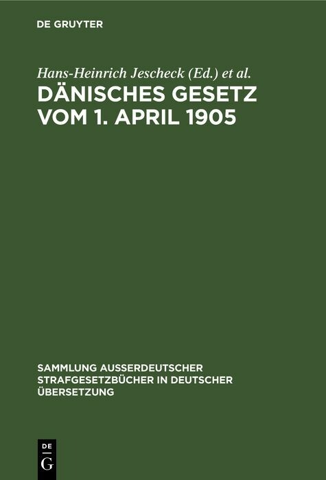 D&auml;nisches Gesetz vom 1. April 1905