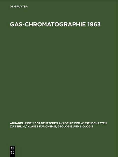 Gas-Chromatographie 1963 - 
