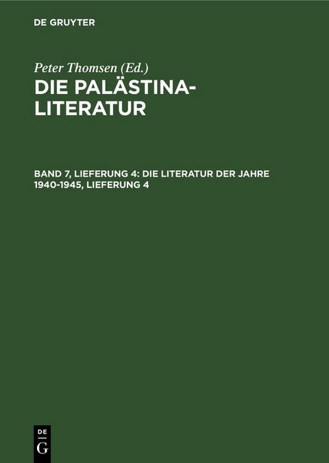 Die Literatur der Jahre 1940-1945, Lieferung 4 - 