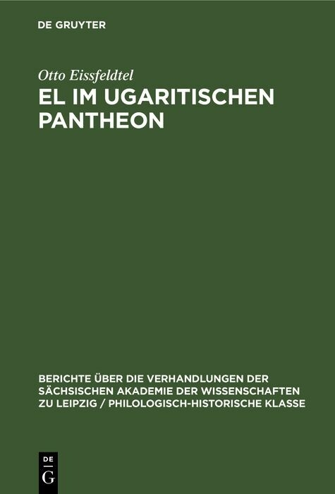 El im ugaritischen Pantheon - Otto Eissfeldtel