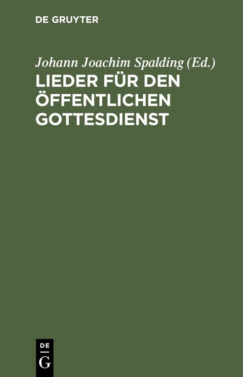 Lieder f&uuml;r den &ouml;ffentlichen Gottesdienst - 