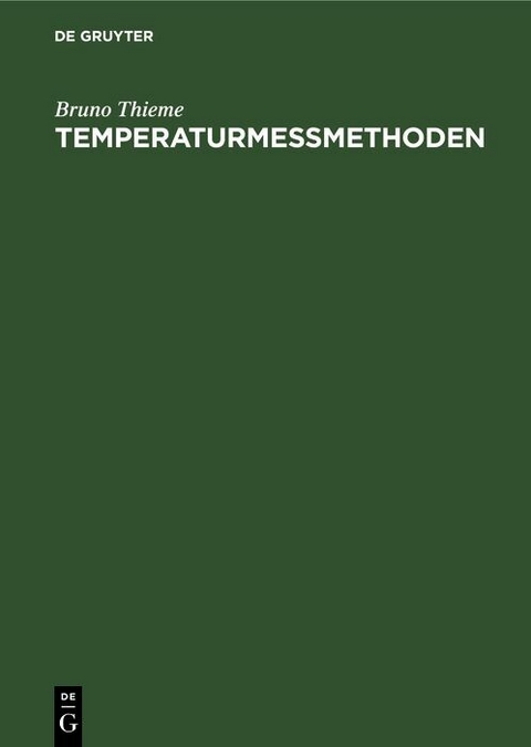 Temperaturmessmethoden - Bruno Thieme