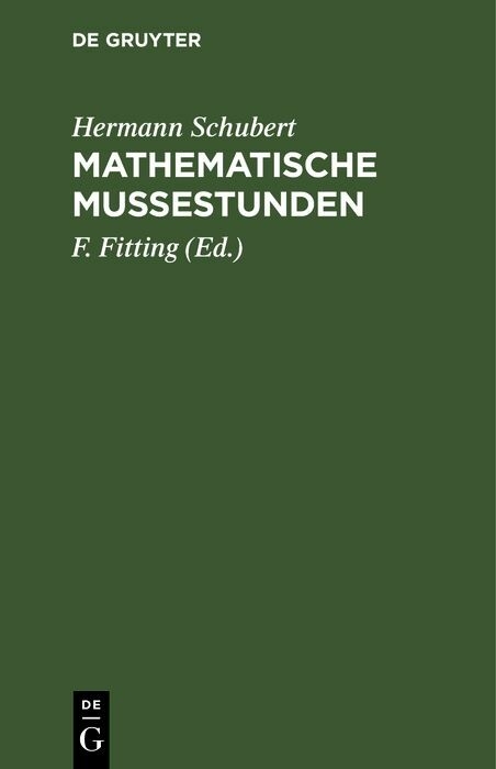 Mathematische Mußestunden - Hermann Schubert
