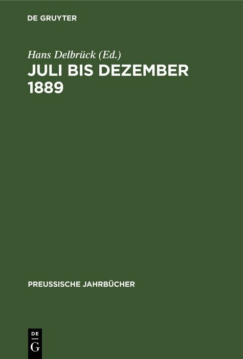 Juli bis Dezember 1889 - 
