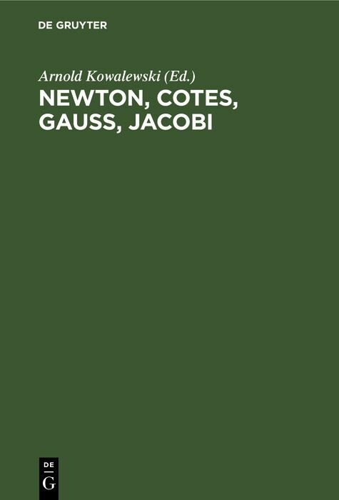 Newton, Cotes, Gauss, Jacobi - 