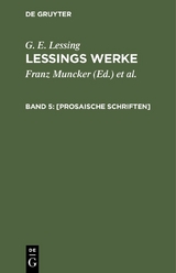 [Prosaische Schriften] - G. E. Lessing