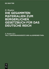 Einf&uuml;hrungsgesetz und Allgemeiner Theil - 