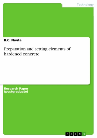 Preparation and setting elements of hardened concrete