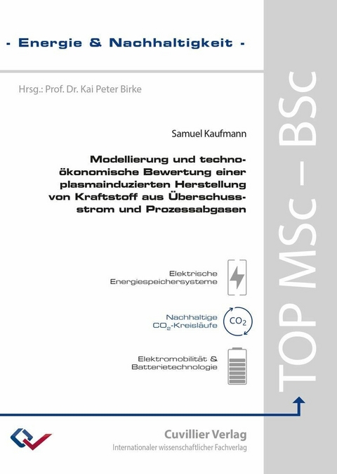 Modellierung und techno-ökonomische Bewertung einer plasmainduzierten Herstellung von Kraftstoff aus Überschussstrom und Prozessabgasen -  Samuel Jaro Kaufmann