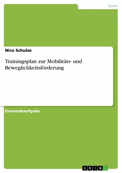 Trainingsplan zur Mobilit&auml;ts- und Beweglichkeitsf&ouml;rderung - Nico Schulze