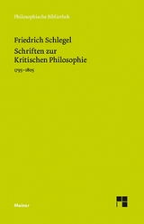 Schriften zur Kritischen Philosophie - Friedrich Schlegel