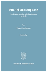 Ein Arbeitstarifgesetz. - Hugo Sinzheimer