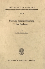 &Uuml;ber die Sprachverf&uuml;hrung des Denkens. - Friedrich Kainz