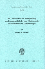 Die Unhaltbarkeit der Rechtsprechung des Bundesgerichtshofes zum Schadensersatz bei Totalsch&auml;den. - Ernst Wolf