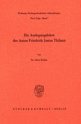 Die Auslegungslehre des Anton Friedrich Justus Thibaut. - Albert Kitzler