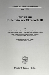 Studien zur Evolutorischen &Ouml;konomik III. - 