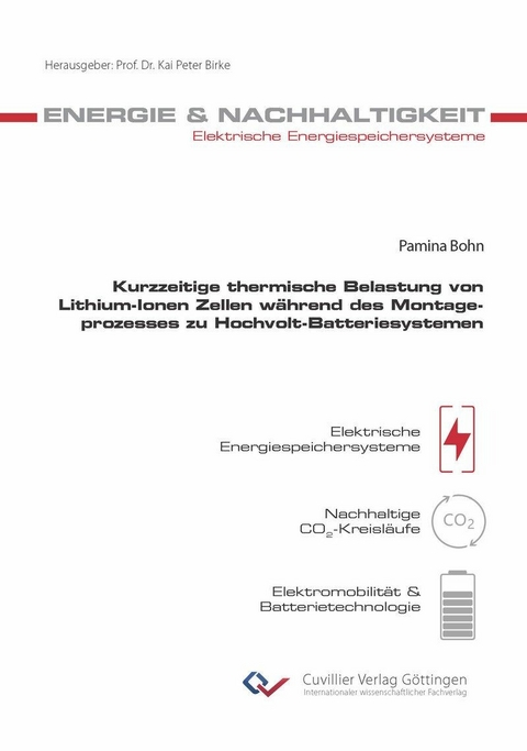 Kurzzeitige thermische Belastung von Lithium-Ionen Zellen während des Montageprozesses zu Hochvolt-Batteriesystemen -  Pamina Bohn
