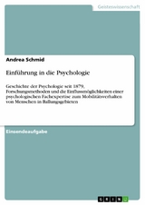 Einführung in die Psychologie - Andrea Schmid