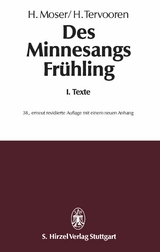 Des Minnesangs Fr&uuml;hlingBand I: Texte