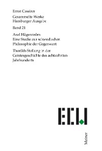 Axel H&auml;gerstr&ouml;m. Eine Studie zur schwedischen Philosophie der Gegenwart -  Ernst Cassirer
