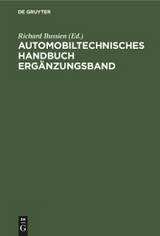 Automobiltechnisches Handbuch Erg&auml;nzungsband - 